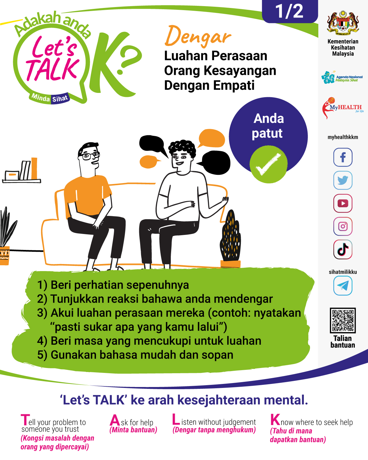 Dengar Luahan Perasaan Orang Kesayangan Dengan Empati (2/2)